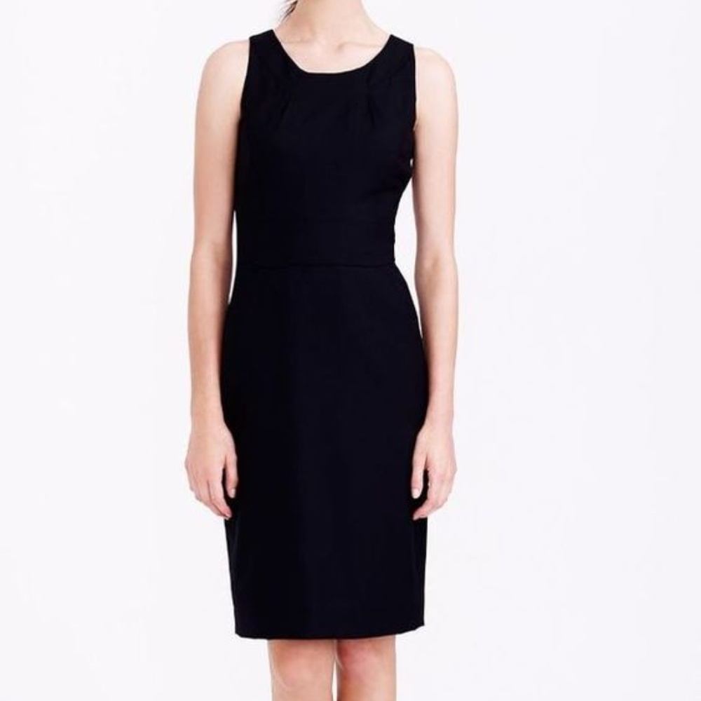J. Crew Super 120 Black Wool Dress size 6